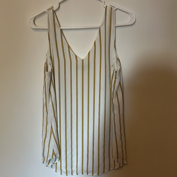 RW&CO Stripped V-Neck Silky Crepe Cami - Picture 6 of 7